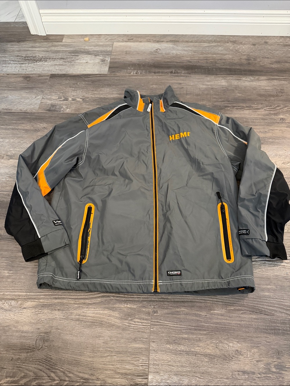 Choke Hemi Men's Windbreaker Jacket with Yellow Trim